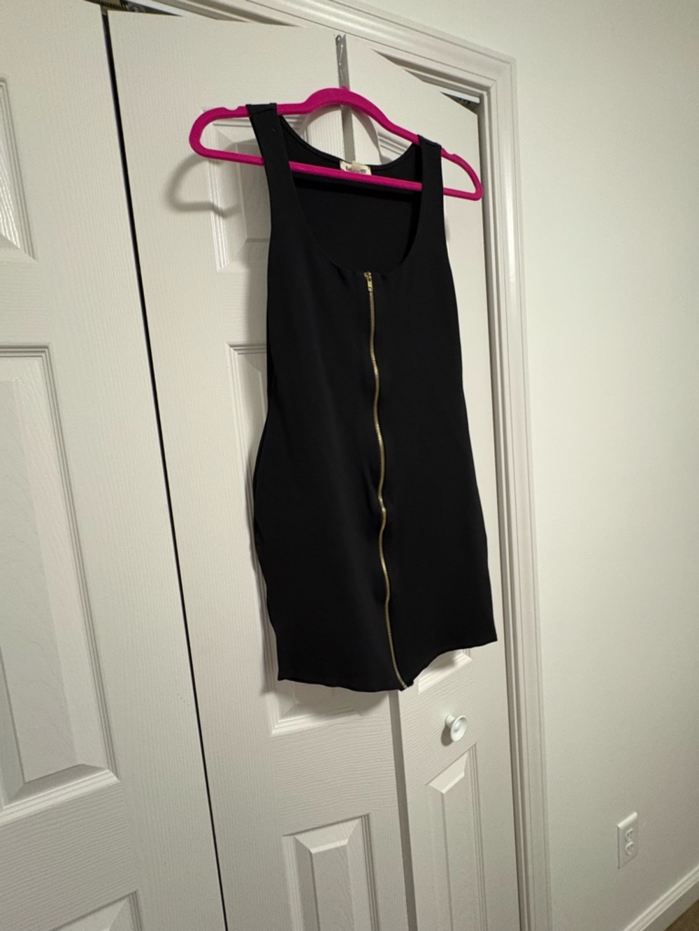 Rolla Coster Black Mini Dress with Gold Zip